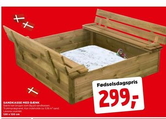 jem & fix Sandkasse med bænk tilbud