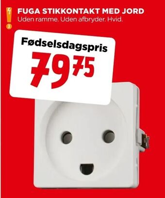 jem & fix Fuga stikkontakt med jord tilbud