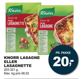 Knorr lasagne eller lasagnette