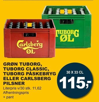 Let-Køb Grøn tuborg, tuborg classic, tuborg påskebryg eller carlsberg pilsner tilbud