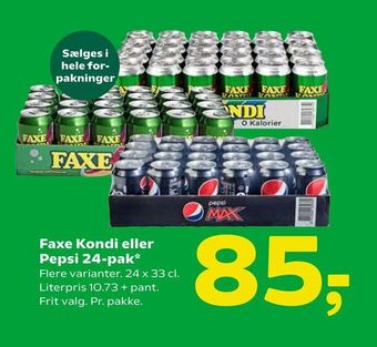 Coop 365 Faxe Kondi eller Pepsi 24-pak tilbud