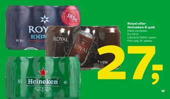 Coop 365 Royal eller Heineken 6-pak tilbud