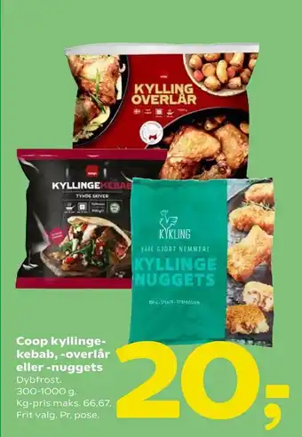 Coop 365 Coop kyllinge kebab, -overlår eller -nuggets tilbud