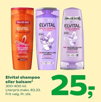 Coop 365 Elvital shampoo eller balsam tilbud