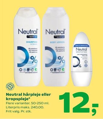 Coop 365 Neutral hårpleje eller kropspleje tilbud