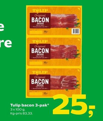 Coop 365 Tulip bacon 3-pak tilbud