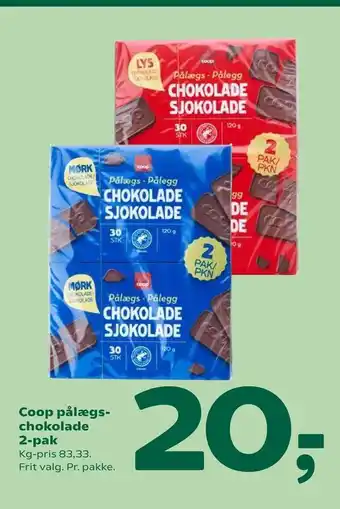 Coop 365 Coop pålægschokolade 2-pak tilbud