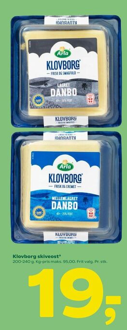 Coop 365 Klovborg skiveost tilbud