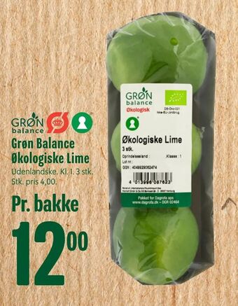 Min Købmand Grøn Balance Økologiske Lime tilbud