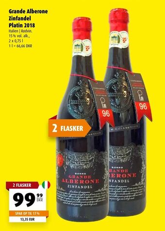 Scandinavian Park Grande Alberone Zinfandel Platin 2018 tilbud