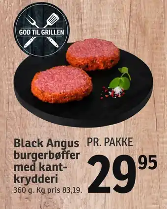 Black Angus burgerbøffer med kant krydderi