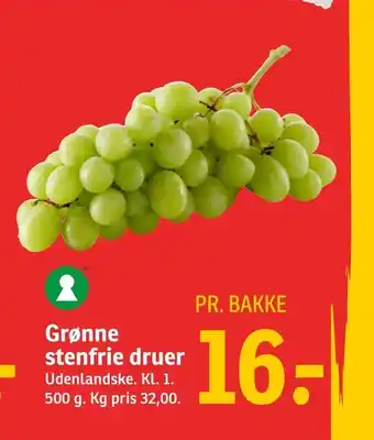 SPAR Grønne stenfrie druer tilbud