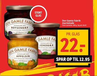 SPAR Den Gamle Fabrik marmelade tilbud