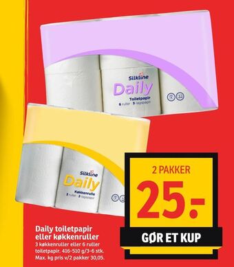 SPAR Daily toiletpapir eller køkkenruller tilbud