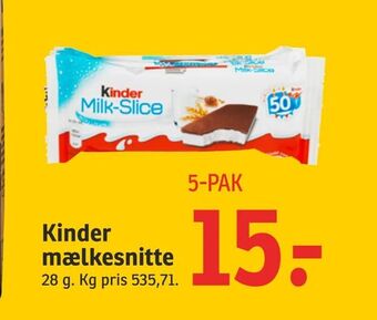 SPAR Kinder mælkesnitte tilbud