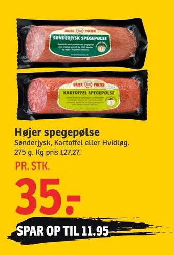 SPAR Højer spegepølse tilbud
