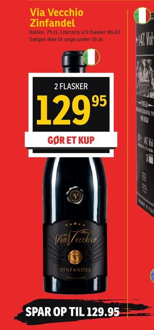 SPAR Via Vecchio Zinfandel tilbud