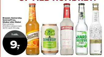 Dagli'Brugsen Breezer, Somersby, Smirnoff Ice, Shaker eller Mokai tilbud