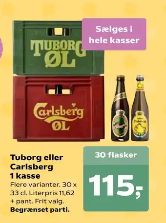 Dagli'Brugsen Tuborg eller Carlsberg 1 kasse tilbud
