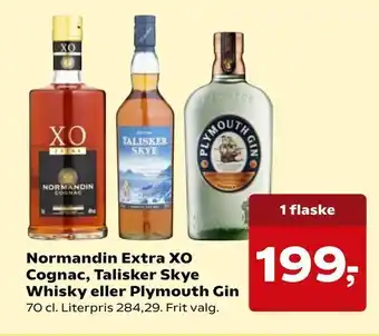 Normandin Extra XO Cognac, Talisker Skye Whisky eller Plymouth Gin