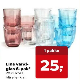 Kvickly Line vandglas 6-pak tilbud