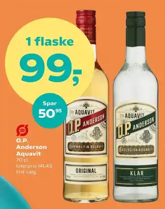 Kvickly O.P. Anderson Aquavit tilbud
