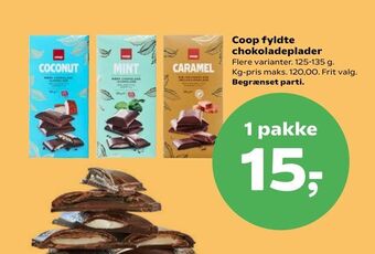 Kvickly Coop fyldte chokoladeplader tilbud