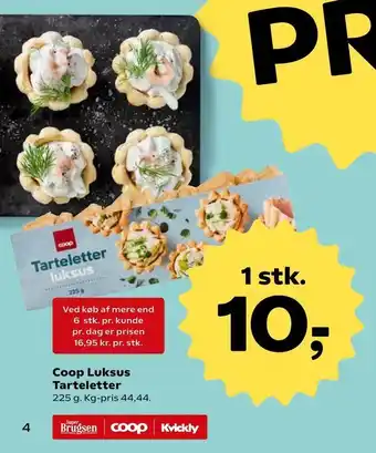 Kvickly Coop Luksus Tarteletter tilbud