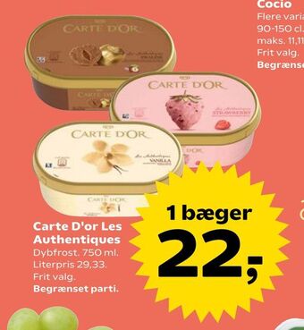 Kvickly Carte D'or Les Authentiques tilbud