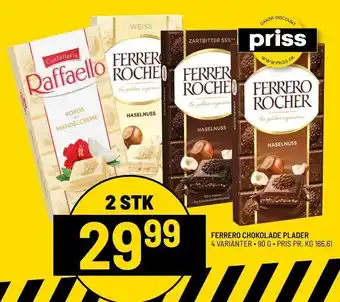 Priss Ferrero chokolade plader tilbud