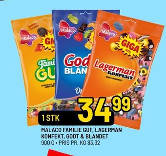 Priss Malaco familie guf, lagerman konfekt, godt & blandet tilbud