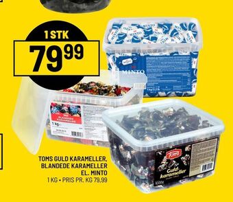 Toms guld karameller, blandede karameller el. minto