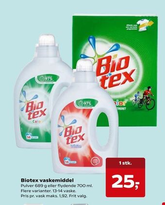 SuperBrugsen Biotex vaskemiddel tilbud