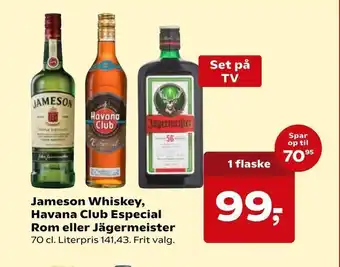 SuperBrugsen Jameson Whiskey, Havana Club Especial Rom eller Jägermeister tilbud