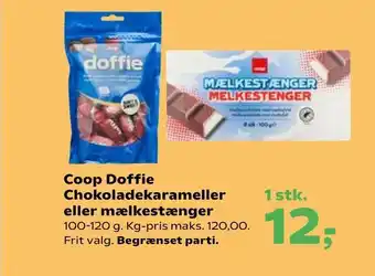 Coop Doffie Chokoladekarameller eller mælkestænger
