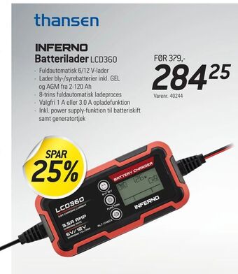 Thansen Batterilader tilbud
