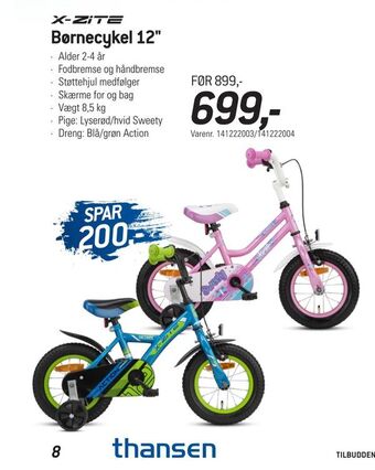Thansen Børnecykel 12" tilbud