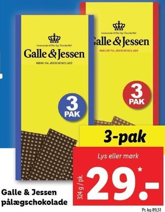 Lidl Galle & Jessen Pålægschokolade tilbud