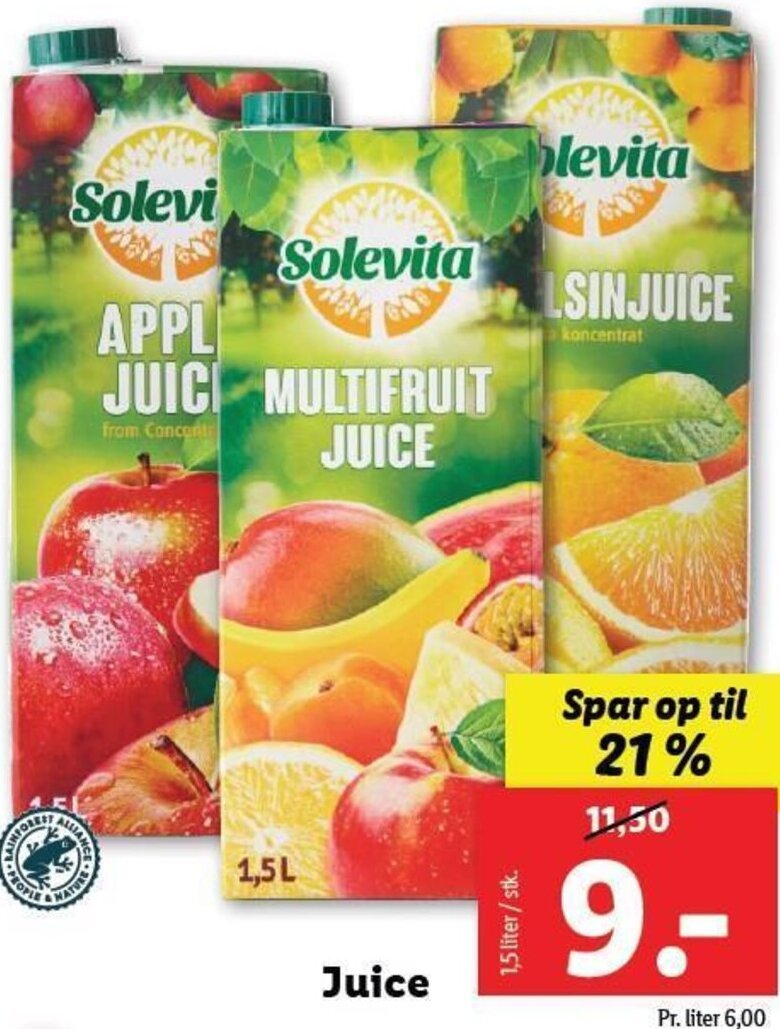 Juice tilbud hos Lidl