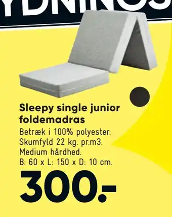 Bilka Sleepy single junior foldemadras tilbud