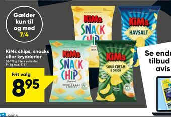 Bilka KiMs chips, snacks eller krydderier tilbud