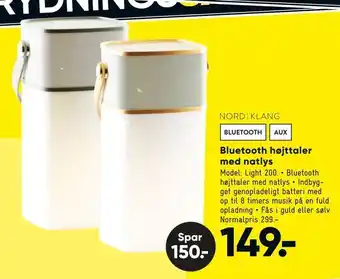 Bilka Bluetooth højttaler med natlys tilbud