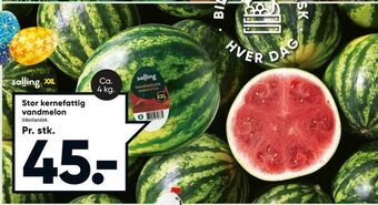 Bilka Stor kernefattig vandmelon tilbud
