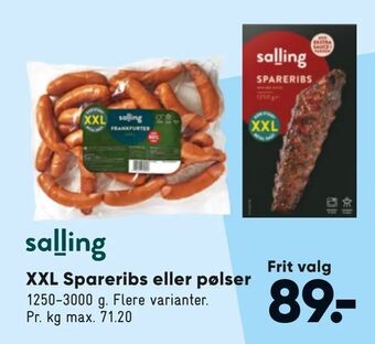 Bilka XXL Spareribs eller pølser tilbud