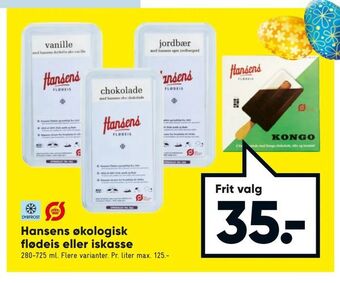 Bilka Hansens økologisk flødeis eller iskasse tilbud