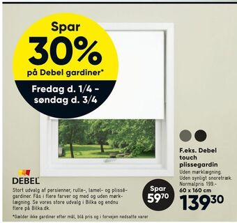 Bilka Debel touch plissegardin tilbud