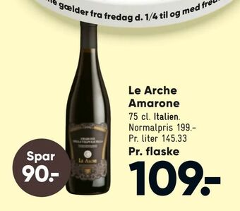 Bilka Le Arche Amarone tilbud