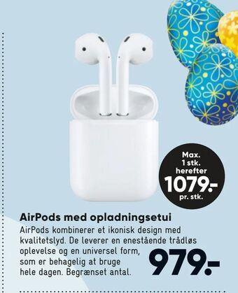 Bilka AirPods med opladningsetui tilbud