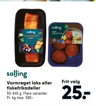 Bilka Varmrøget laks eller fiskefrikadeller tilbud