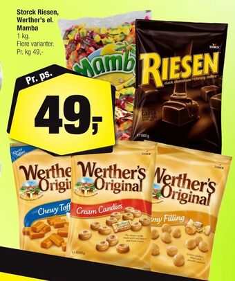 Calle Storck Riesen, Werther's el. Mamba tilbud